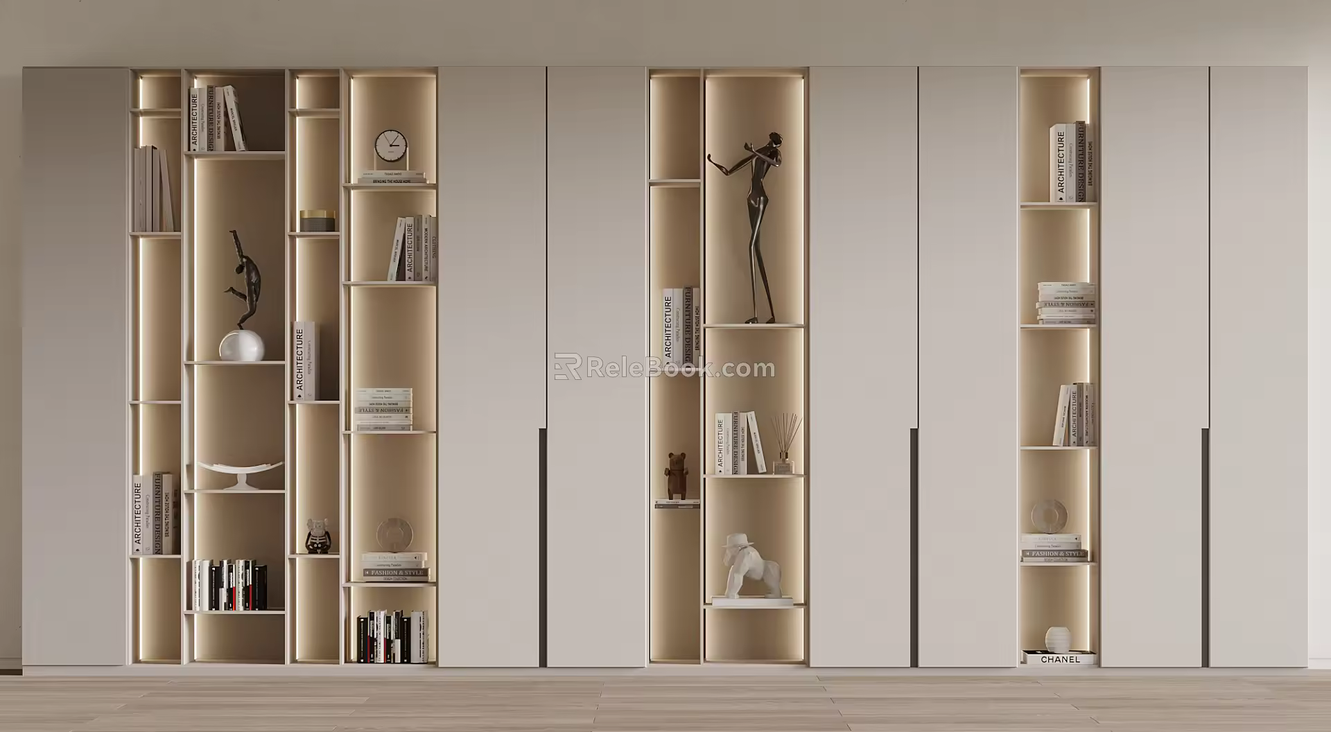 Modern bookcase 3d model