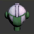 Green And White Tactical Weapon Helmet Featuring Sleek Design And Military Emblem