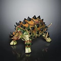 Colorful Ankylosaurus Dinosaur Model With Spiked Armor And Detailed Tail Club