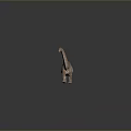 Detailed Striped Dinosaur Figure With Long Neck And Tail On Dark Background
