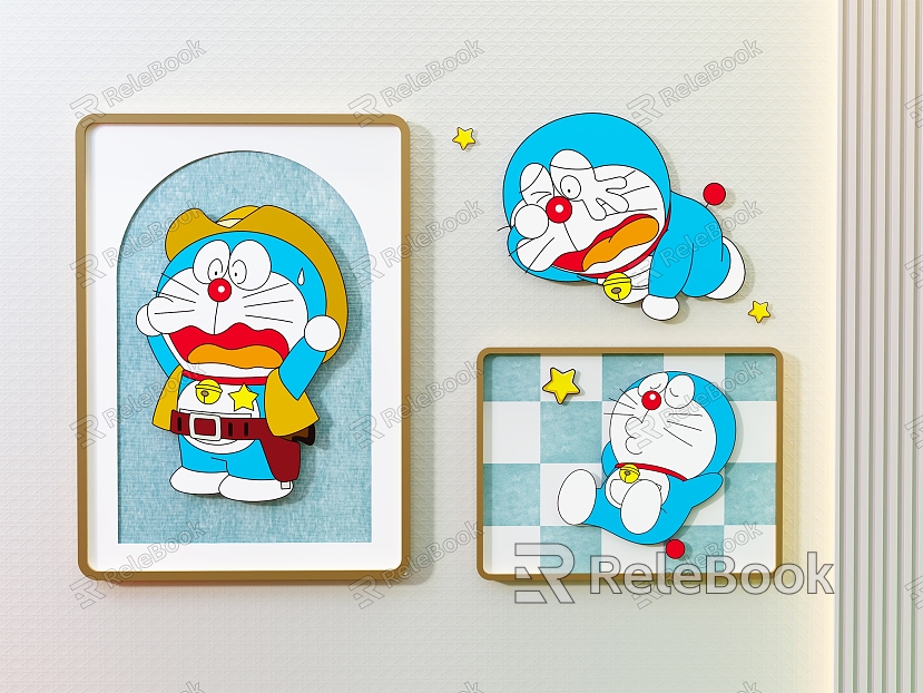 Children's Room Bedside Hanging Picture Combination Cartoon Doraemon Hanging Picture model