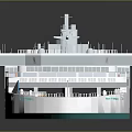 Modern White And Light Blue Passenger Ferry With Multiple Open Deck Areas 3d model