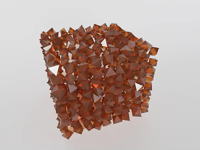 Artistic Modern Decorative Ornament Combination With Small Brown Triangular Pieces Cube Shaped Shiny Surface 3d model