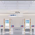 SPDB Bank Branch Interior Design With Modern Open Space Counter Screens and Seats