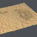 Vast Desert Scene With Numerous Small Palm Trees And Sandy Terrain