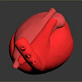 Red 3D Rendered Human Heart Model With Glossy Texture On Dark Background 3d model