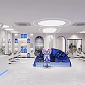 Modern Beauty Hair Salon Interior With Styling Chairs Mirrors Lighting And Equipment