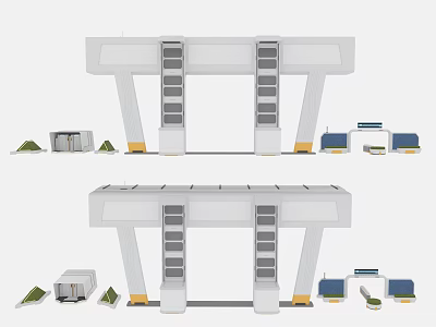 Durable Industrial Equipment Structure Featuring Ladder Access And Support Components For Heavy Duty Use 3d model