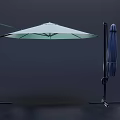 Green Outdoor Patio Umbrella With Black Frame Sturdy And Foldable Design