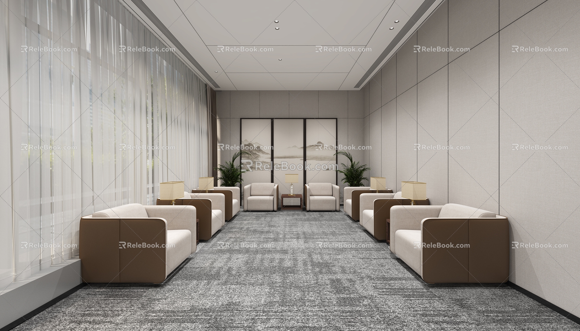 Modern Reception Room 3d model