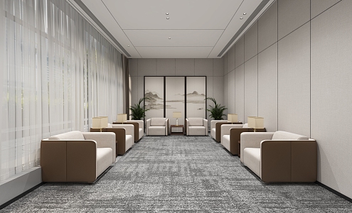 Modern Reception Room 3d model