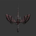 Fantasy Dragon Character With Red And White Wings Scaled Body For Game Or Movie