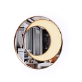 Modern Geometric Wall Decor with Circular Frames Gold Accents and Black White Patterns 3d model
