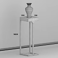 Traditional Wooden Curio Shelf Displaying Celadon Vase On White Wall And Wooden Floor