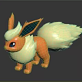 Eevee Pokemon Character With Orange Fur Large Ears And Fluffy Tail Standing Pose