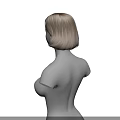 3D Rendered Human Torso Model Featuring Realistic Breasts and Blonde Hair