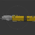 Yellow and Gray Modular Spacecraft Design Featuring Structural Components for Cosmic Missions 3d model
