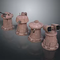 Turret Turntable Railgun Sci-fi Tower Defense Game Tower Defense Sci-fi Turret Game Turret Game Battery 3d model