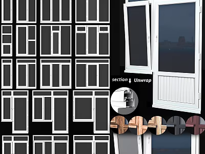 Casement Window Styles Featuring Modern Designs And Various Frame Material Options 3d model