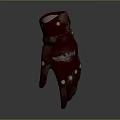 Unique Red Glove With White Dots And Decorative Pattern Design Style
