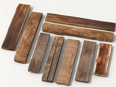 Natural Stone and Wood Planks in Various Textures for Home Decor Projects 3d model