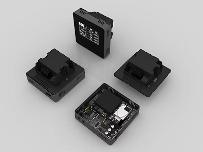 Industrial Equipment Electronic Control Modules With Black Enclosure And Circuit Components 3d model