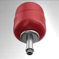 Red Mechanical Pressure Vessel With Metallic Base And Threaded Connection 3d model