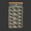 Structural Concrete Block Featuring Multiple Circular Holes For Building Projects 3d model