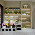 Elegant Florist Shop With Fresh Flowers Green Plants And Marble Countertop