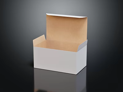 Decorative Ornament Decor Set in White Open Box with Brown Interior on Black Reflective Background 3d model