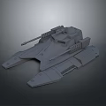 Futuristic Armored Vehicle 3D Model With Turret And Weapon Systems