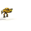 Yellow Chevrolet Camaro Car With Black Stripes And Robot Action Figure