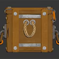Vintage Wooden Crate With Metal Hardware Rope Handle And Lock