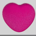 Fluffy Pink Heart Shape With Soft Furry Texture On Gray Background