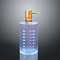 Transparent Glass Bottle With Gold Pump And Diamond Pattern For Daily Use