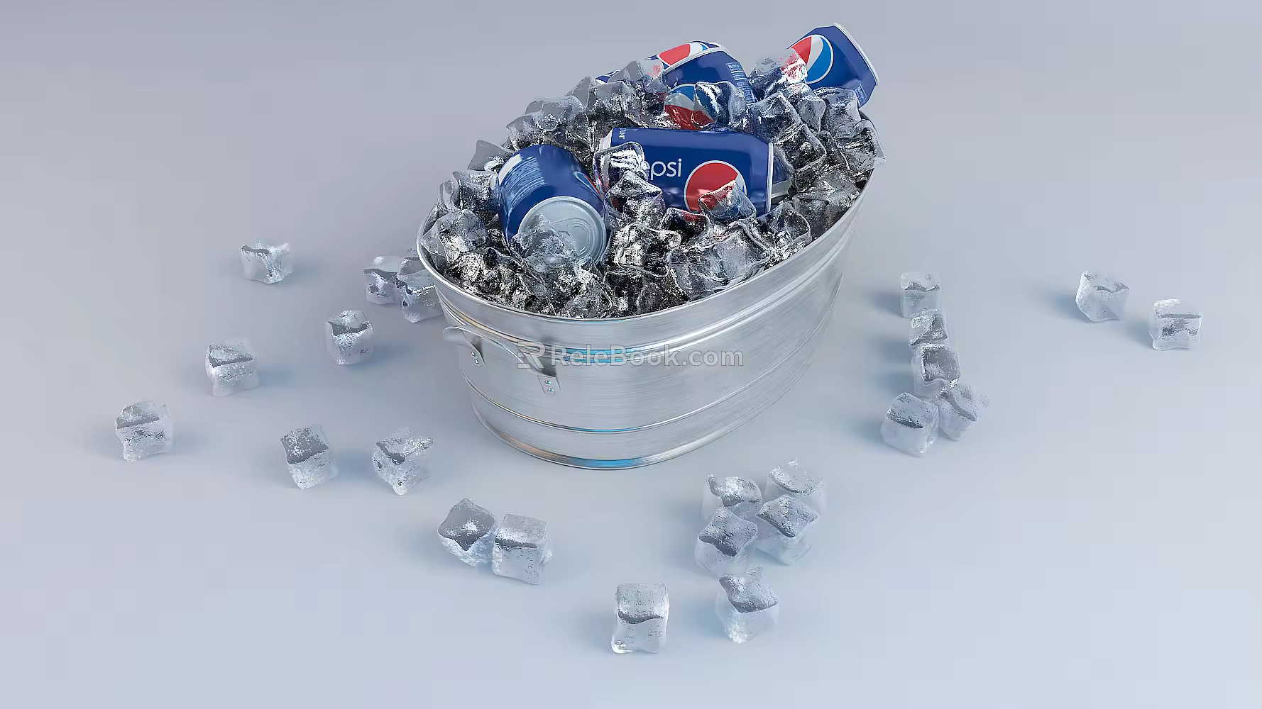 Modern drink ice cube cola ice bucket 3d model