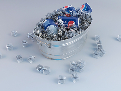 Modern drink ice cube cola ice bucket model