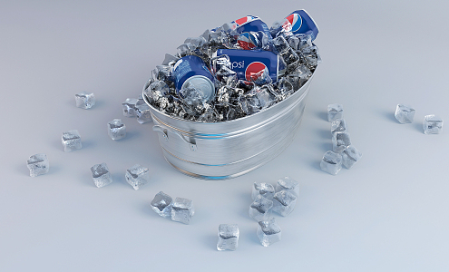 Modern drink ice cube cola ice bucket 3d model