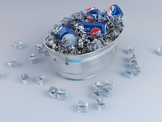 Modern drink ice cube cola ice bucket 3d model