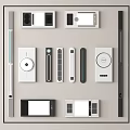 Modern Smart Home Control Devices With Various Shapes And Functional Panels 3d model