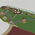 Zoo Park Layout Featuring Animal Enclosures Green Lawn Pathways And Trees