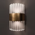Modern Glass Striped Wall Light With Brass Metal Band And Wall Mounted Design