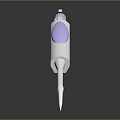 Modern White Laboratory Pipette With Transparent Tip Blue Accents On Black Reflective Surface
