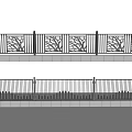 Building Exterior Wall Decorative Railings With Ornate Patterns And Vertical Bars Design 3d model