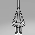 Three Modern Wireframe Chandeliers Showcasing Different Geometric Designs And Structures 3d model