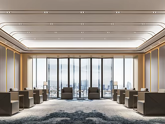 New Chinese-style reception area large conference room 3d model