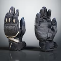 Black Motorcycle Gloves With Protective Design And Stitched Palm Details