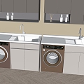 wash basin washing machine cabinet 3d model