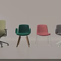 Colorful Office Chairs With Armrests And Diverse Base Designs For Workspace
