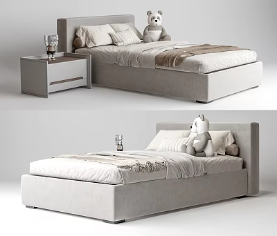 Modern Double Bed 3d model